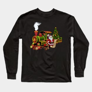 Santa Claus with a train Long Sleeve T-Shirt